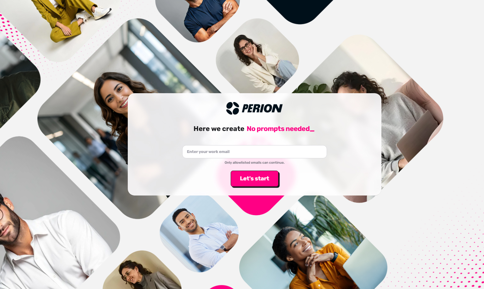 Perion — מסך כניסה ממותג